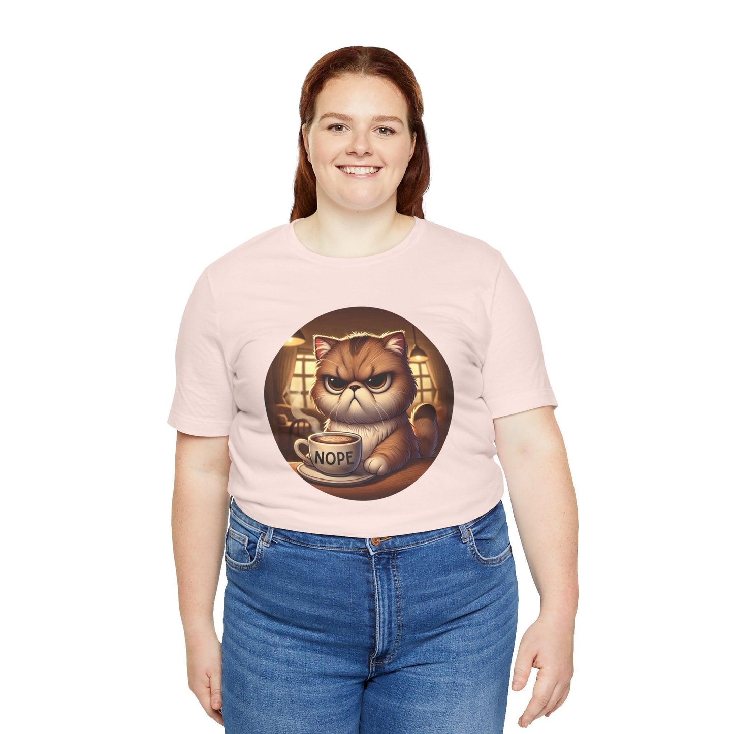 Grumpy Cat Cafe - Unisex Jersey Tee - 🐱☕ Nope, Not Today! ☕🐱 - Whippie's