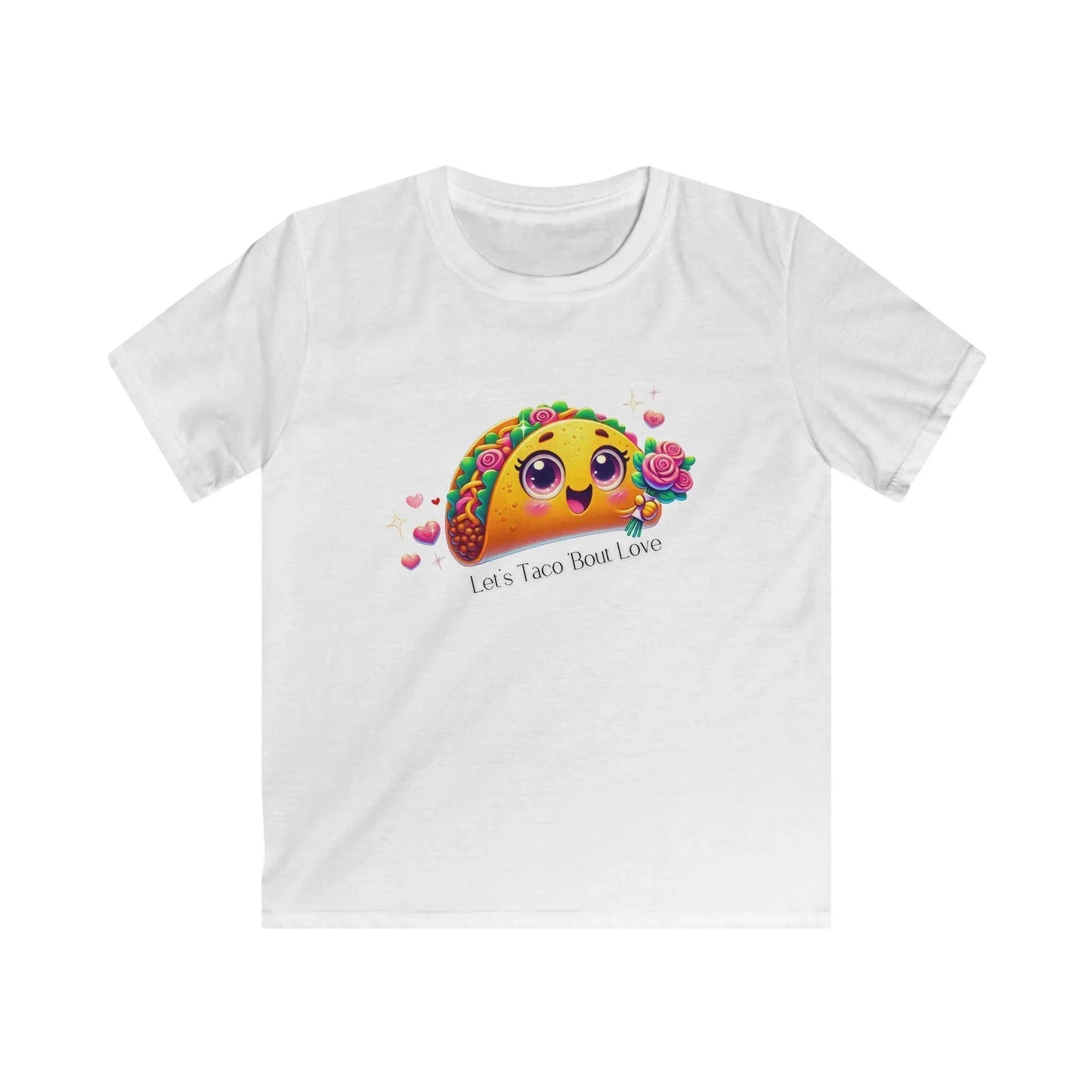 🌮 Let's Taco 'Bout Love 💖 Kids Softstyle Tee ✨ Spread the love this Valentine's Day! - Whippie's