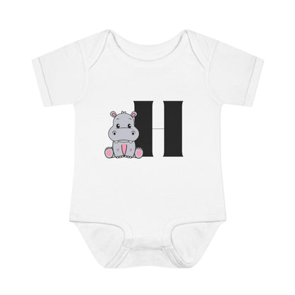 Alphabet Adventures: Letter H - Happy Hippo Baby Onesie H is for Happy Hippo! - Whippie's