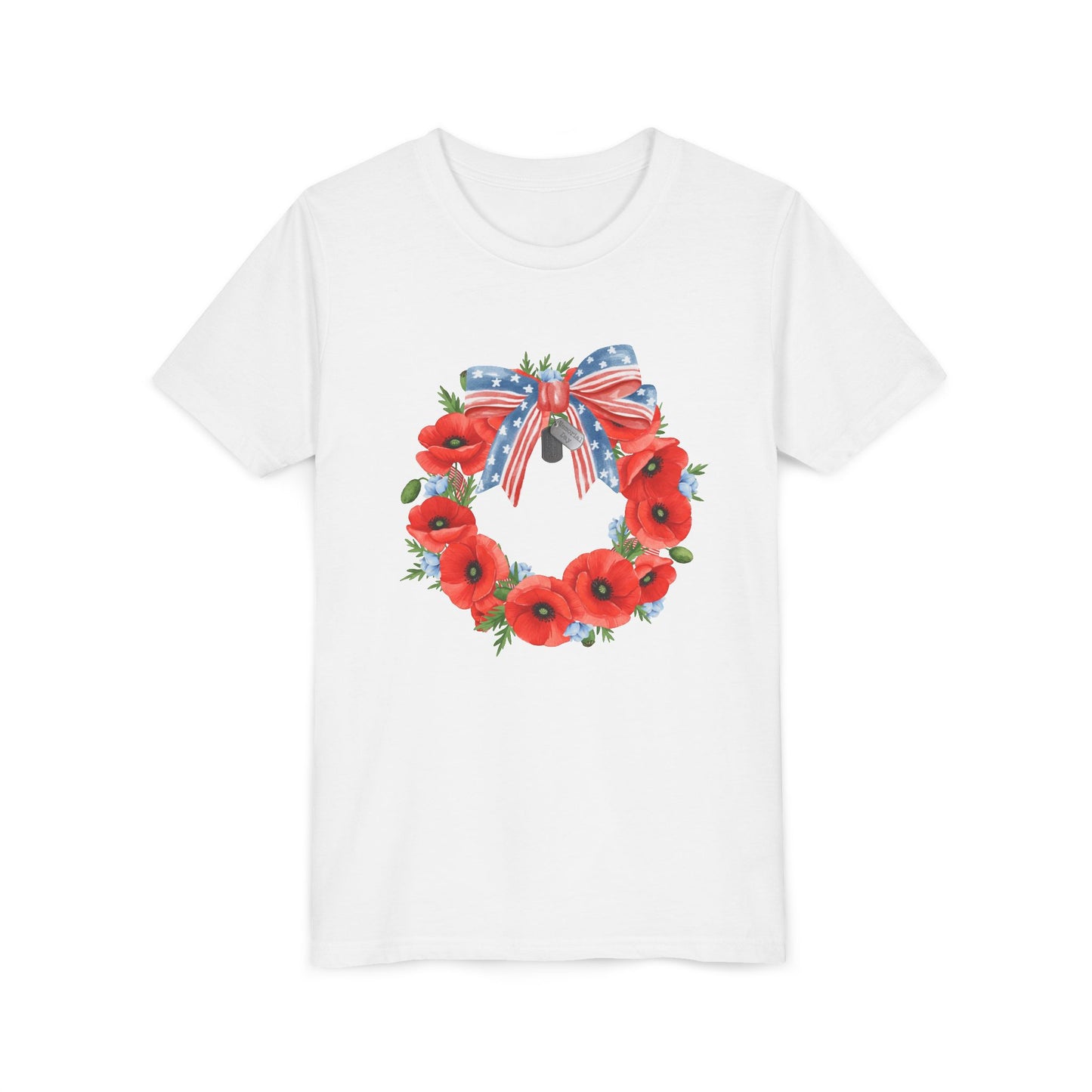 Memorial Day 'Never Forget' Wreath - Youth T-shirt