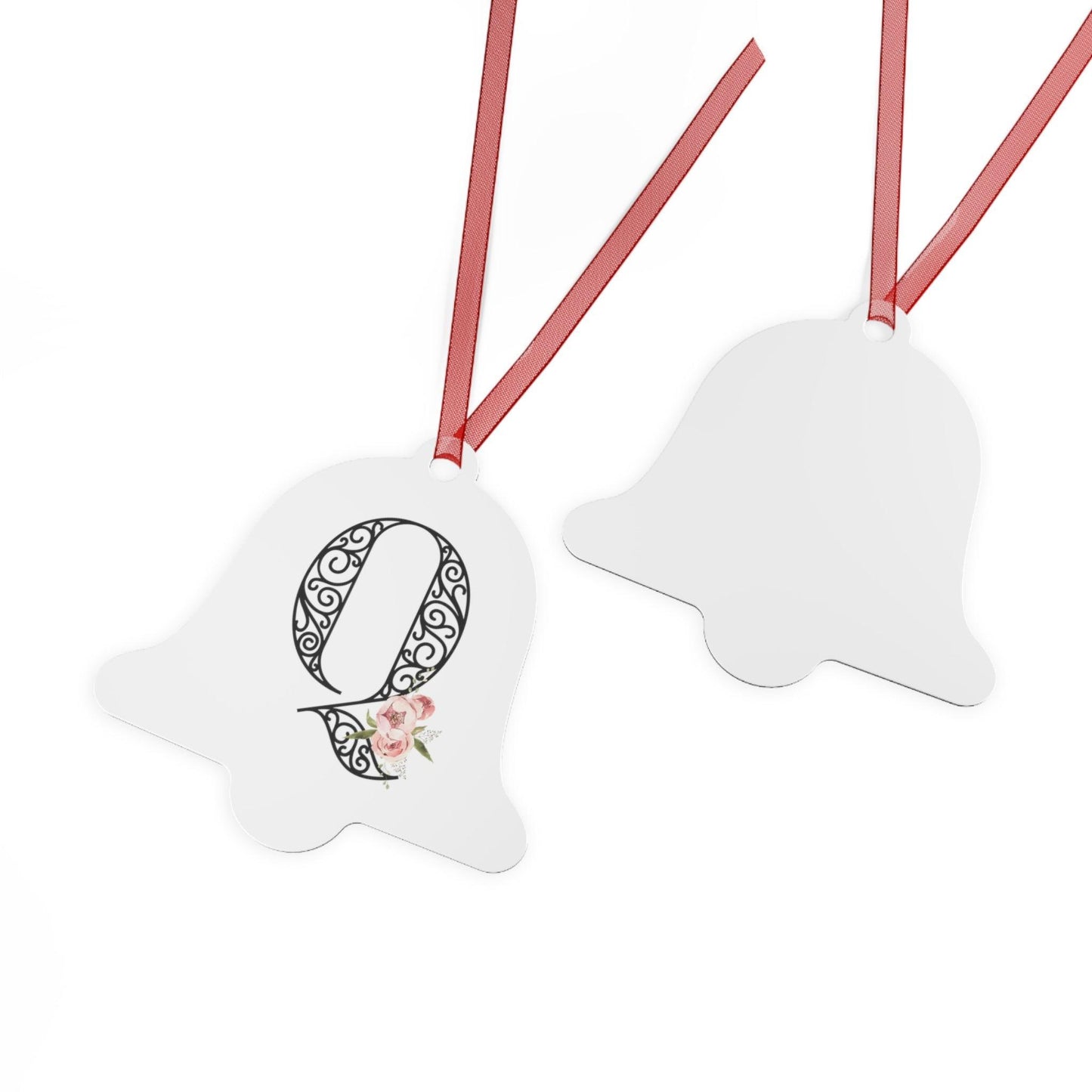 Floral Letters: Letter Q - Metal Christmas Ornament - Whippie's