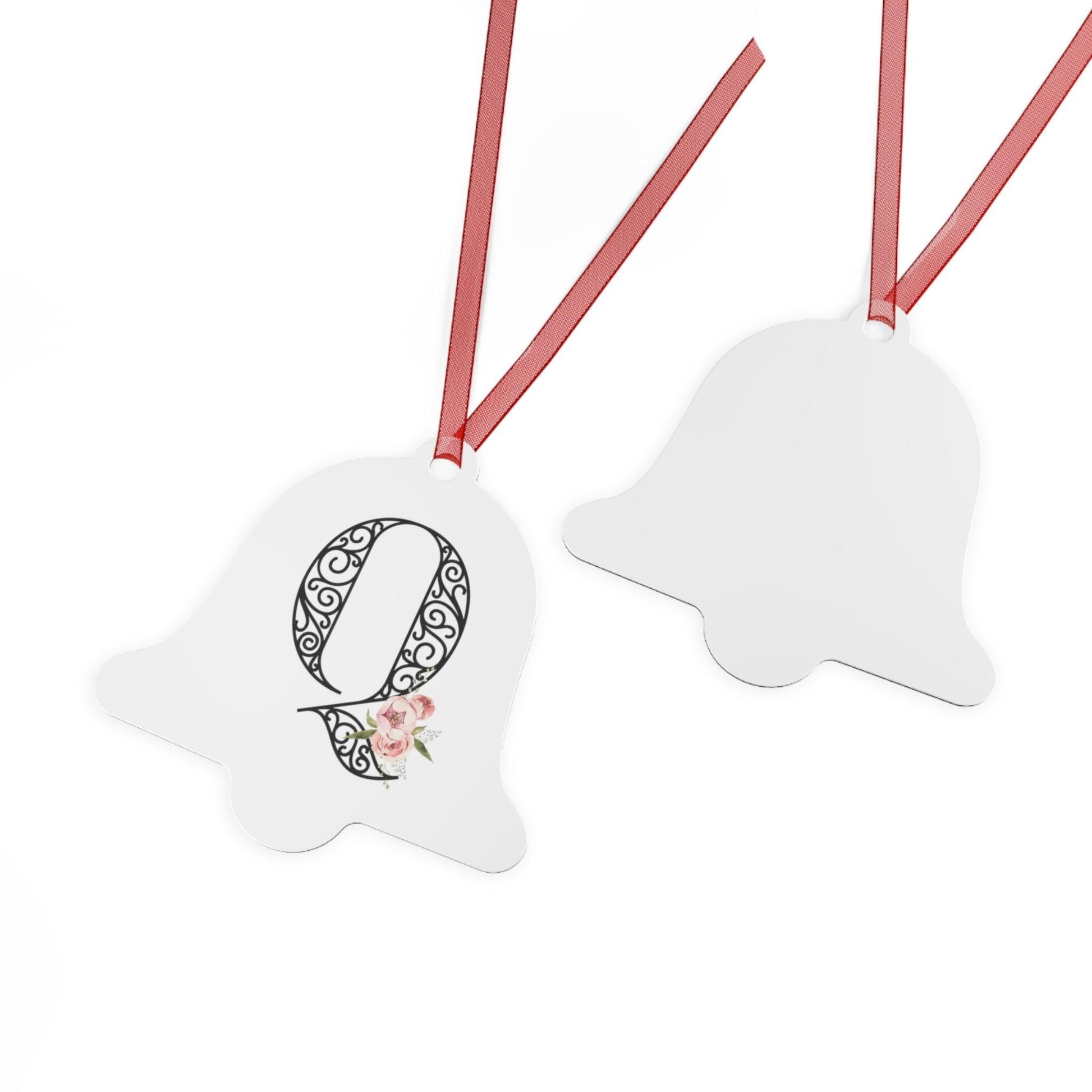 Floral Letters: Letter Q - Metal Christmas Ornament - Whippie's