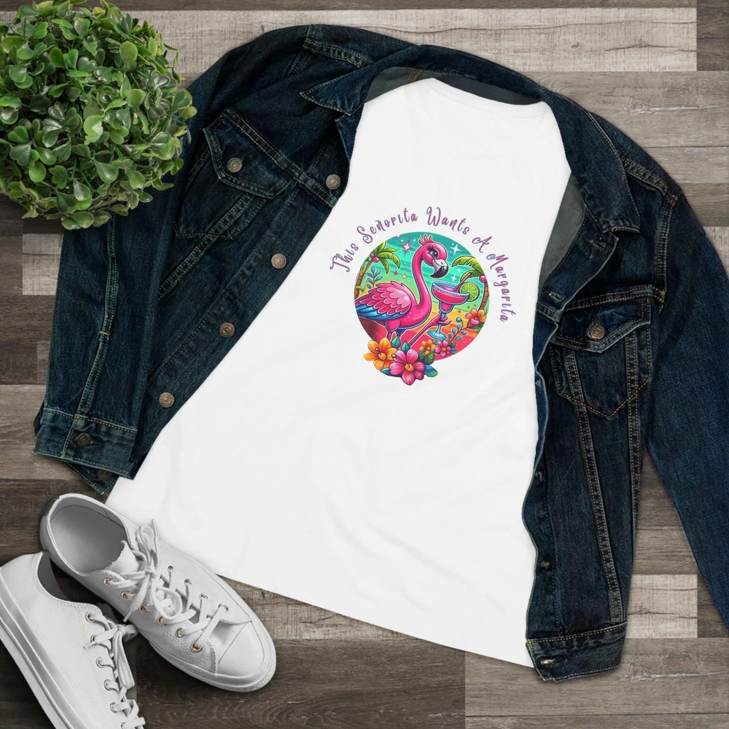This Señorita Wants a Margarita - Women's Cotton Tee 🦩🍹 - Whippie's