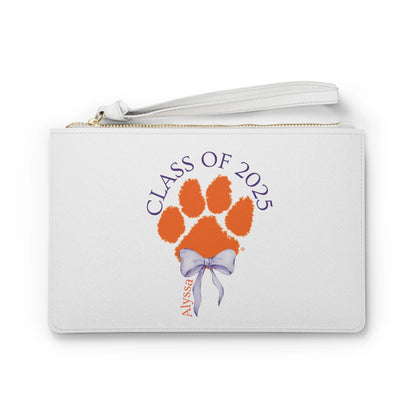 Graduation Clutch Bag - Clemson Paw Print - Class of 2025 - Personalizable - Whippie's
