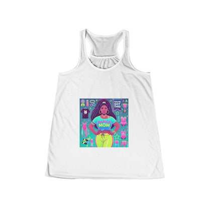 Dance Mom: You've Got This - Darker Skin Tone Mom - Curvy - Women's Flowy Racerback Tank - Whippie's