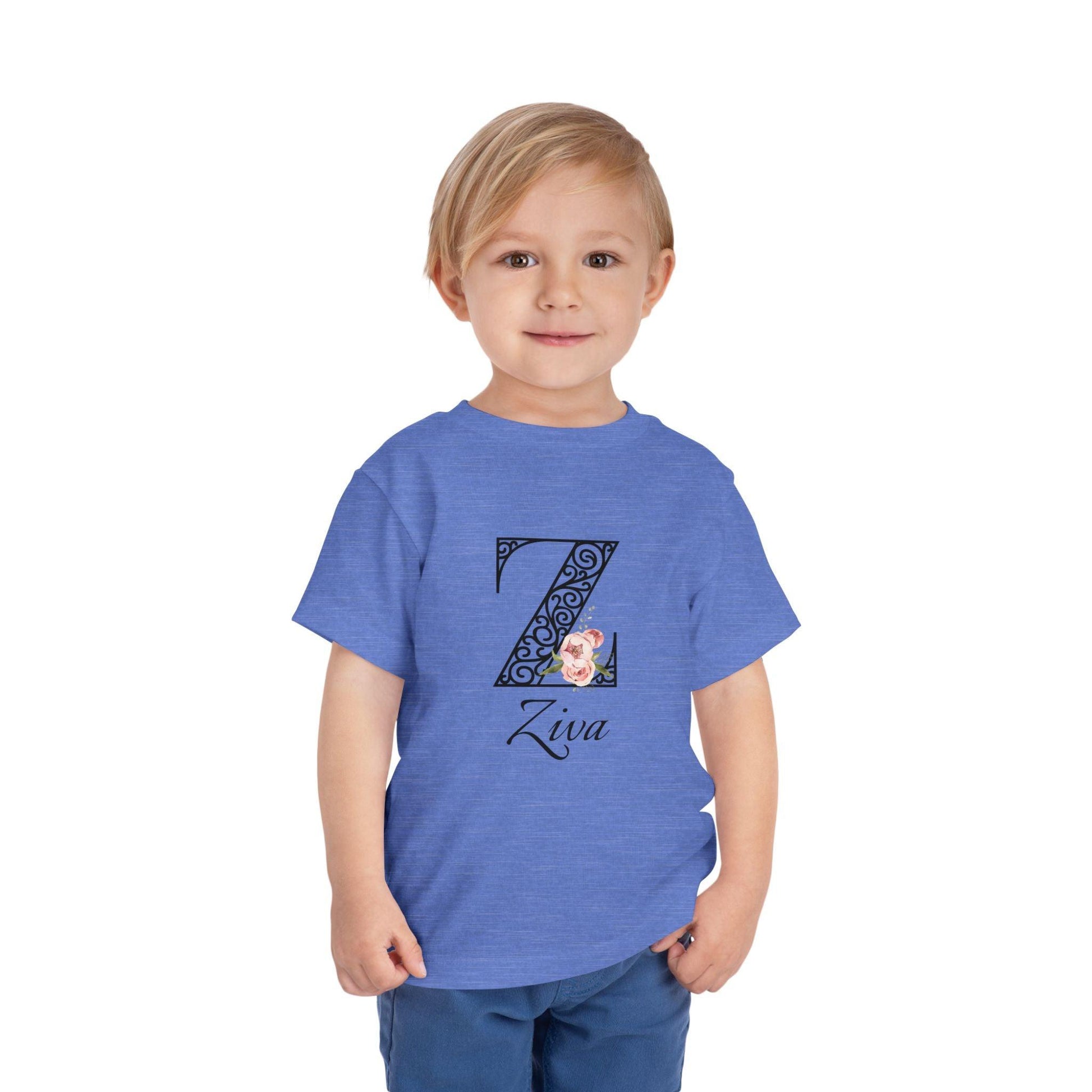 Floral Letter: Letter Z - Peony Toddler Tee - Personalizable - Whippie's