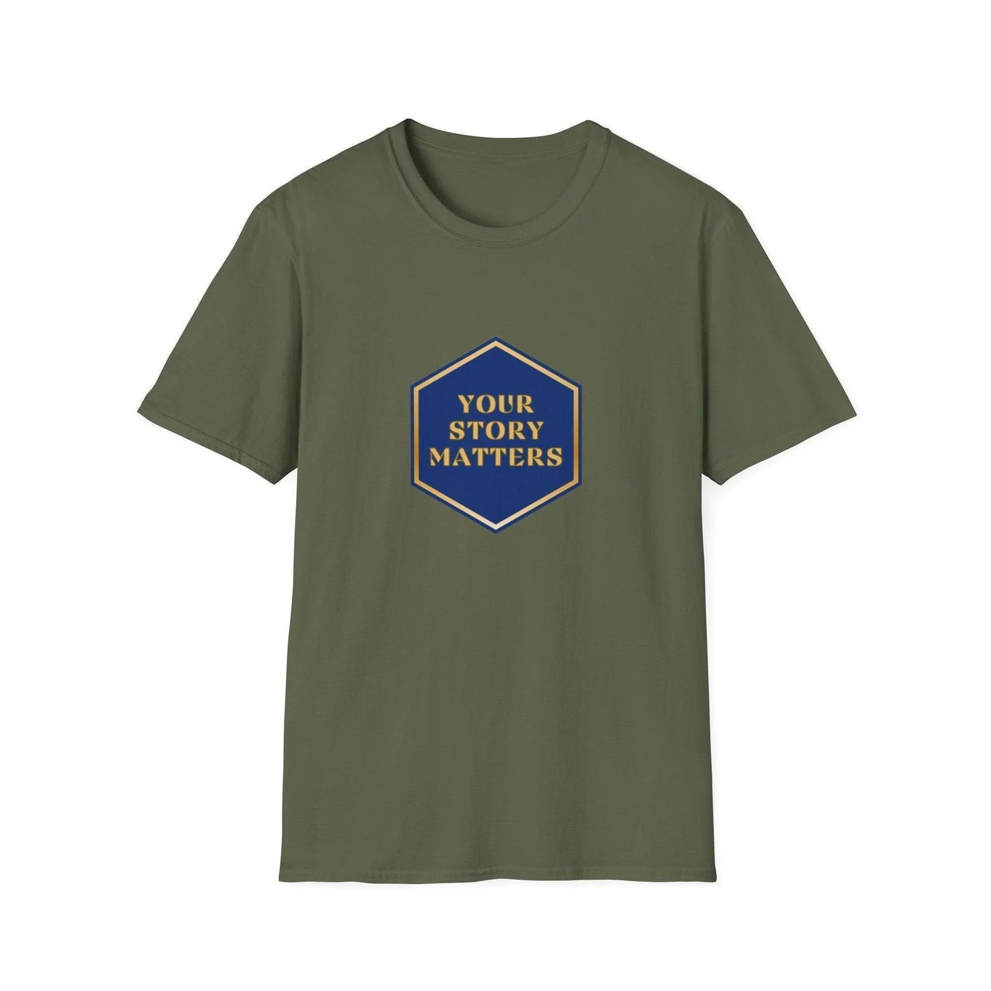 Your Story Matters - Blue and Gold Sign - Unisex T-Shirt - Whippie's