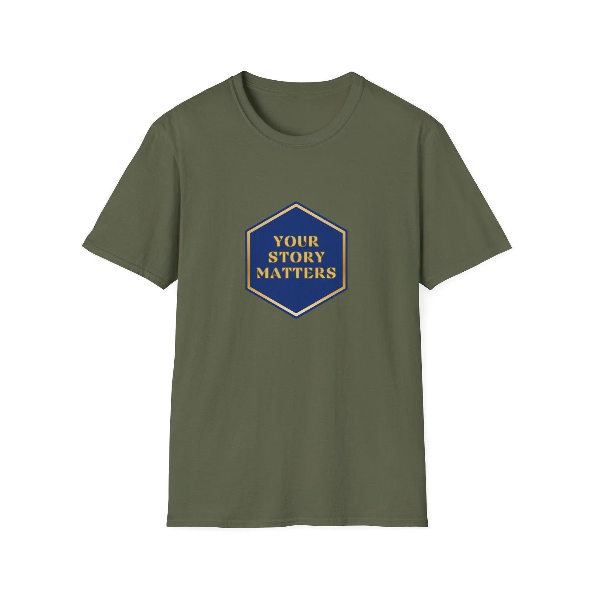 Your Story Matters - Blue and Gold Sign - Unisex T-Shirt - Whippie's
