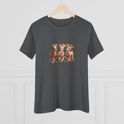 Rose Gold Reindeer Trio Christmas Decor - Women's Softstyle Tee - Whippie's