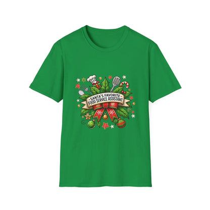 Santa's Favorite School Food Service Assistant Unisex Tee 🍽️🎅 - Whippie's