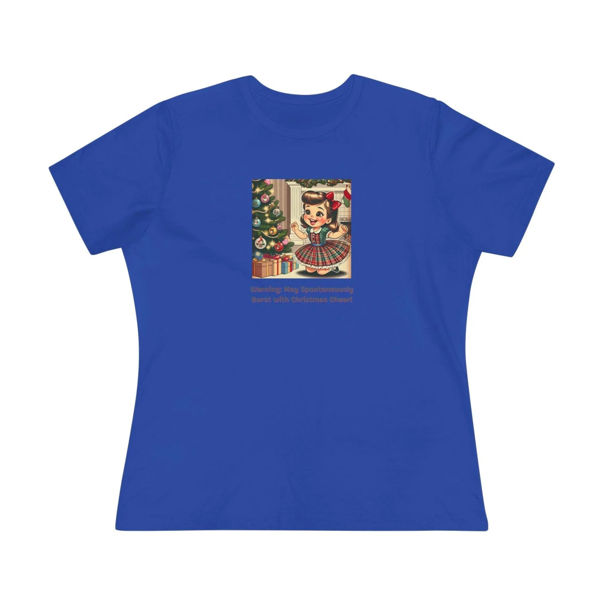 Warning: May Spontaneously Burst with Christmas Cheer! - Women's Softstyle Tee - Whippie's