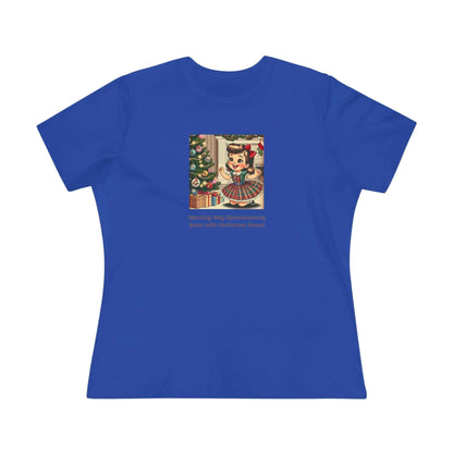 Warning: May Spontaneously Burst with Christmas Cheer! - Women's Softstyle Tee - Whippie's