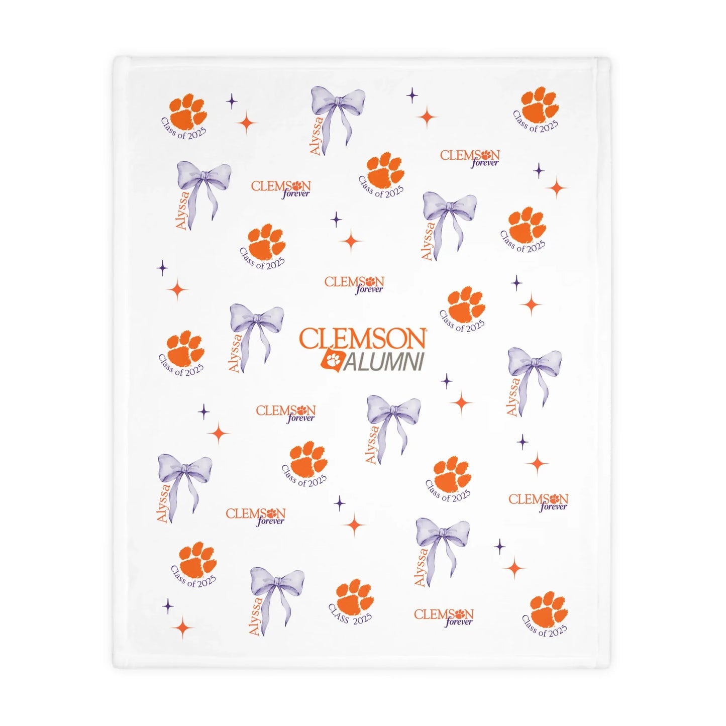 Graduation 2025 Paw Print Velvet Blanket - Personalizable - Whippie's