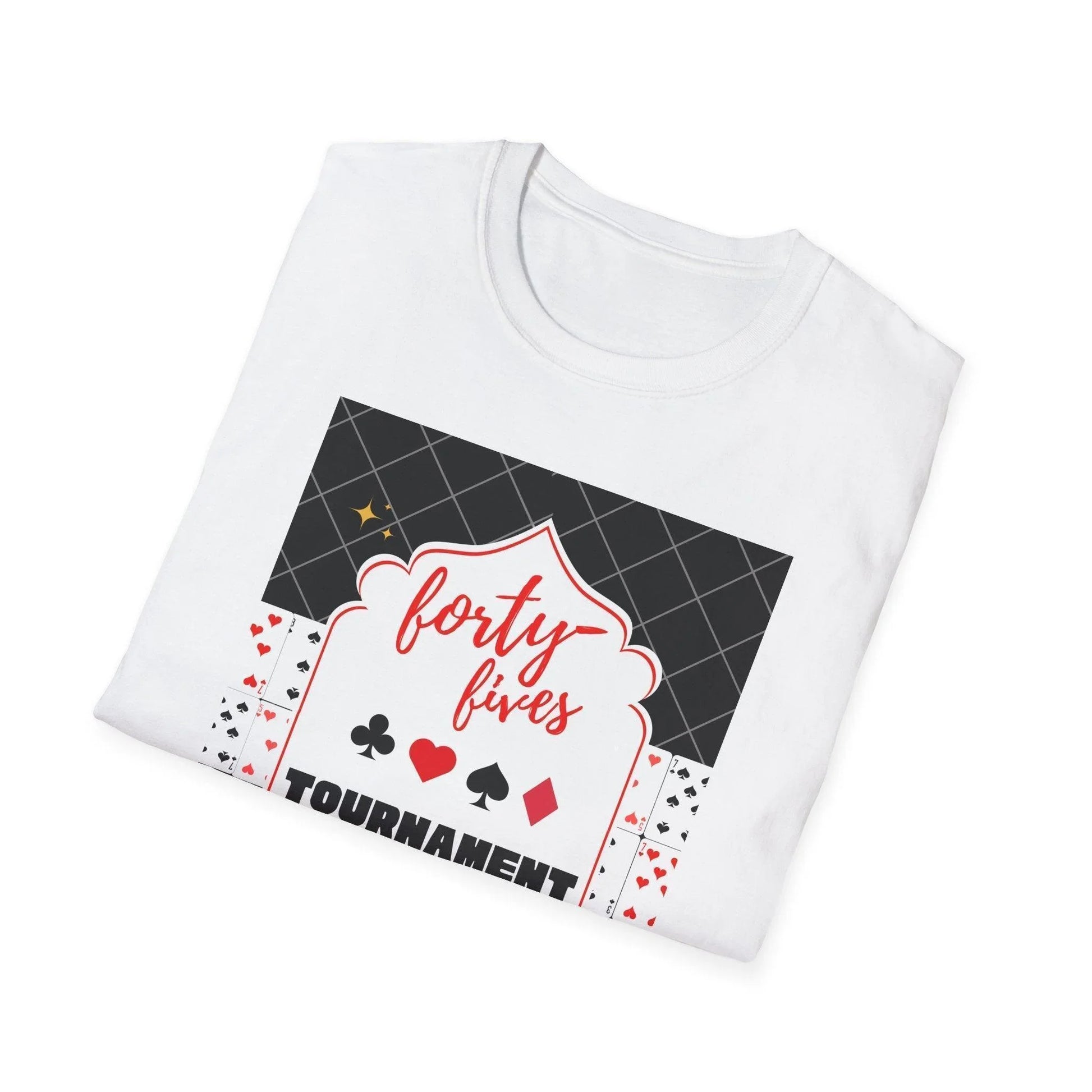 Forty-Fives Tournament Champion - Black Background - Unisex T-Shirt - Whippie's