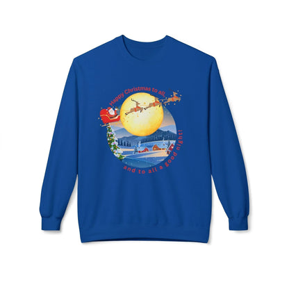 🎅 Happy Christmas to All! 🌕 Unisex Fleece Sweatshirt ✨ Wishing you a magical Christmas Eve! - Whippie's