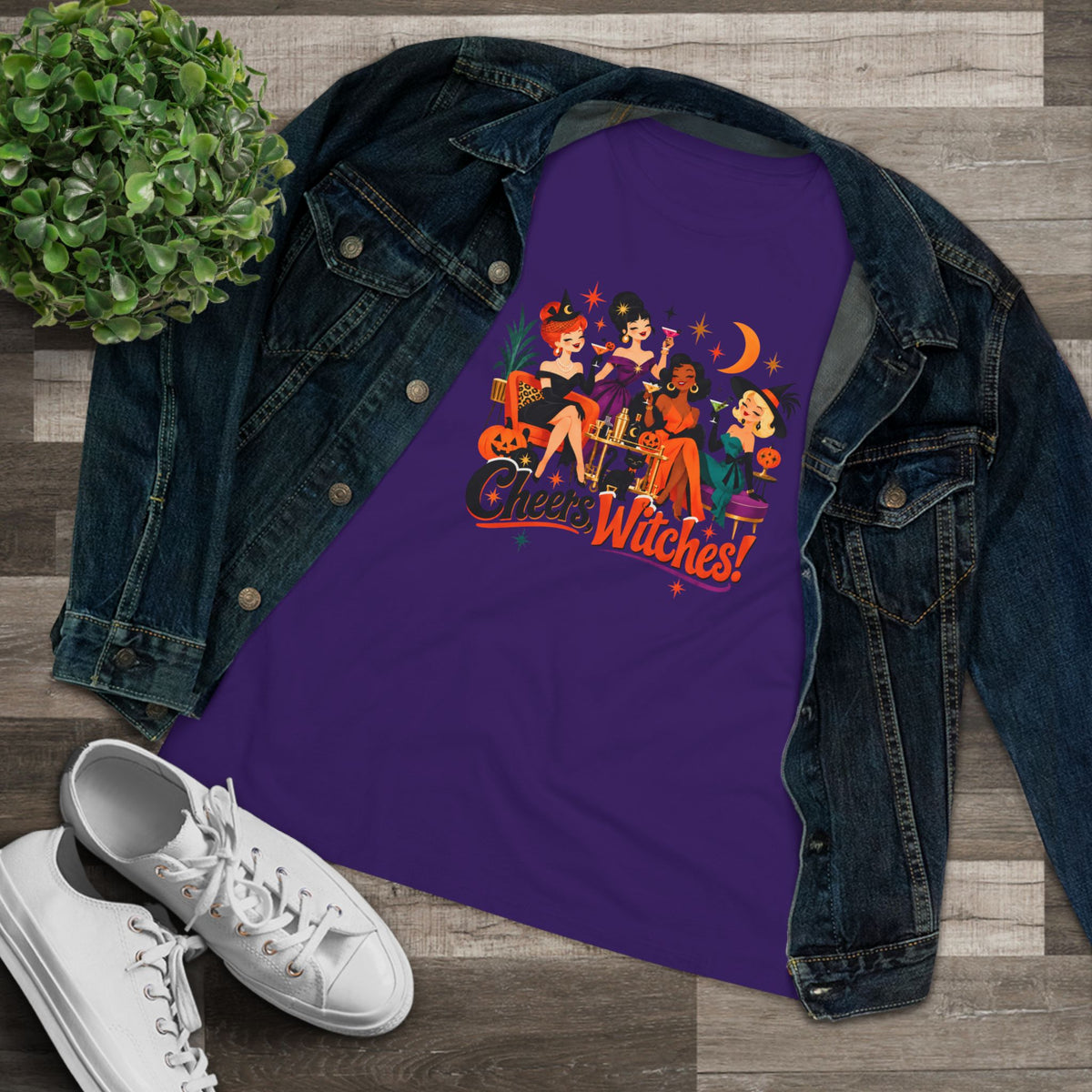 Vintage Halloween Shirt | Cheers, Witches! Women’s Tee – product image 7