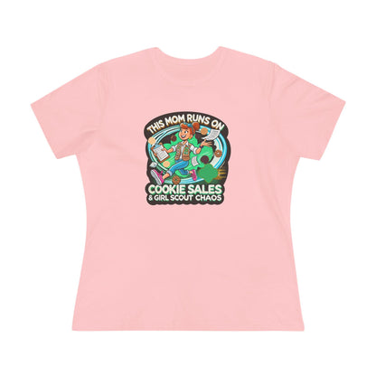 This Mom Runs on Cookies and Girl Scout Chaos - Women's Tee Embrace the Girl Scout Hustle! - Whippie's