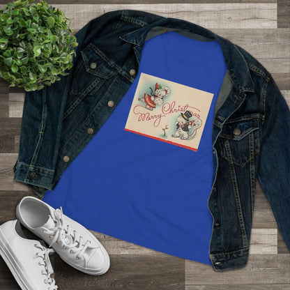 Merry Christmas Skating Snow Couple - Women's Tee - Whippie's