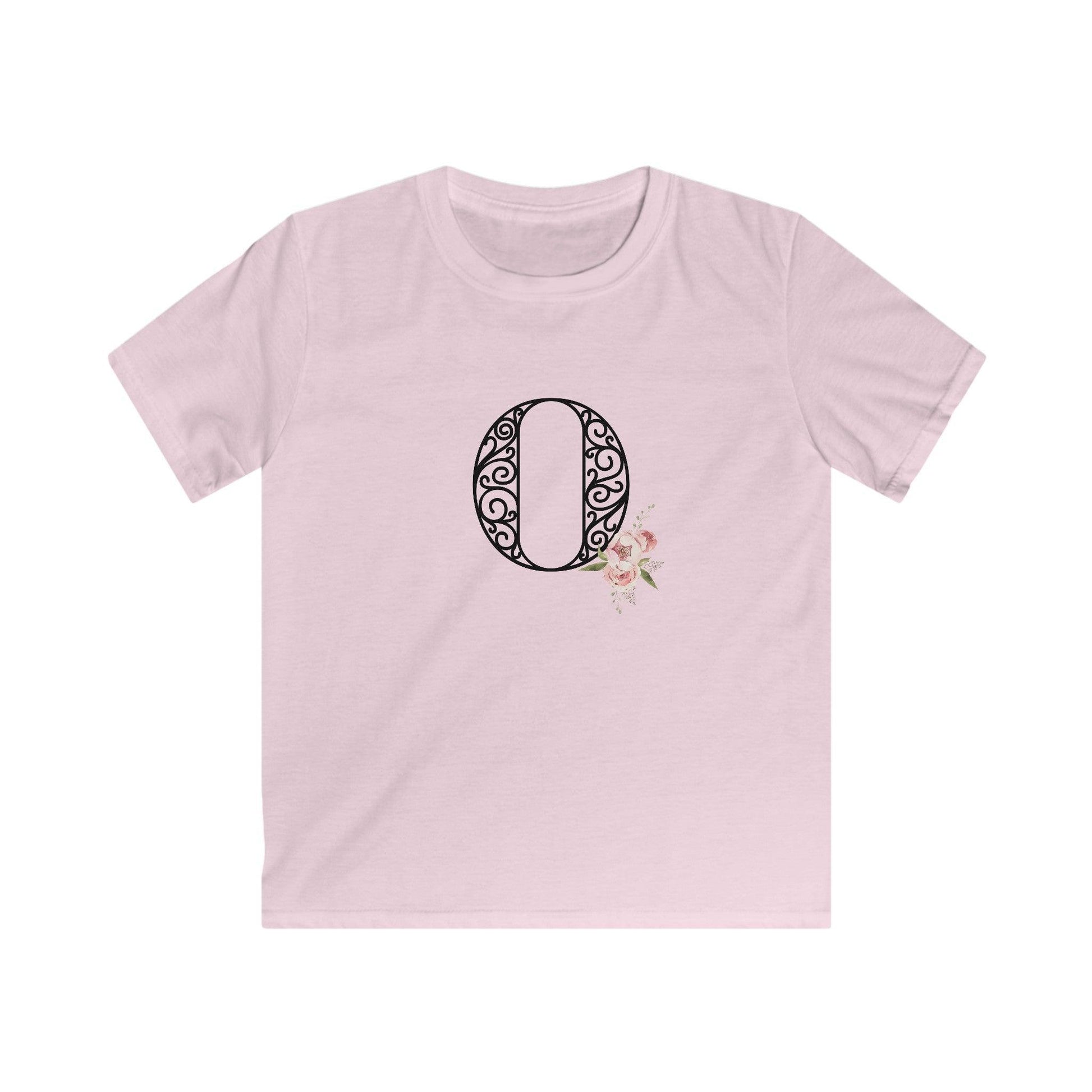 Floral Letters: Letter O - Kids Softstyle Tee - Whippie's