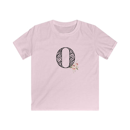 Floral Letters: Letter O - Kids Softstyle Tee - Whippie's