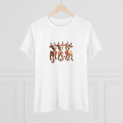 Rose Gold Reindeer Trio Christmas Decor - Women's Softstyle Tee - Whippie's