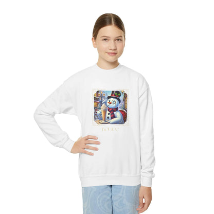 ☃️ Boujee Snowman ☕ Youth Crewneck Sweatshirt ✨ - Whippie's