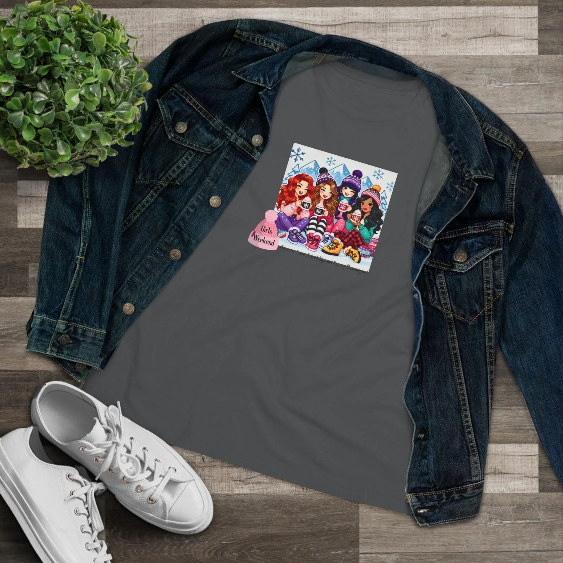Girls Weekend Cheers to Cocoa, Friendship, and Snowy Shenanigans! - Women's Softstyle Tee - Whippie's