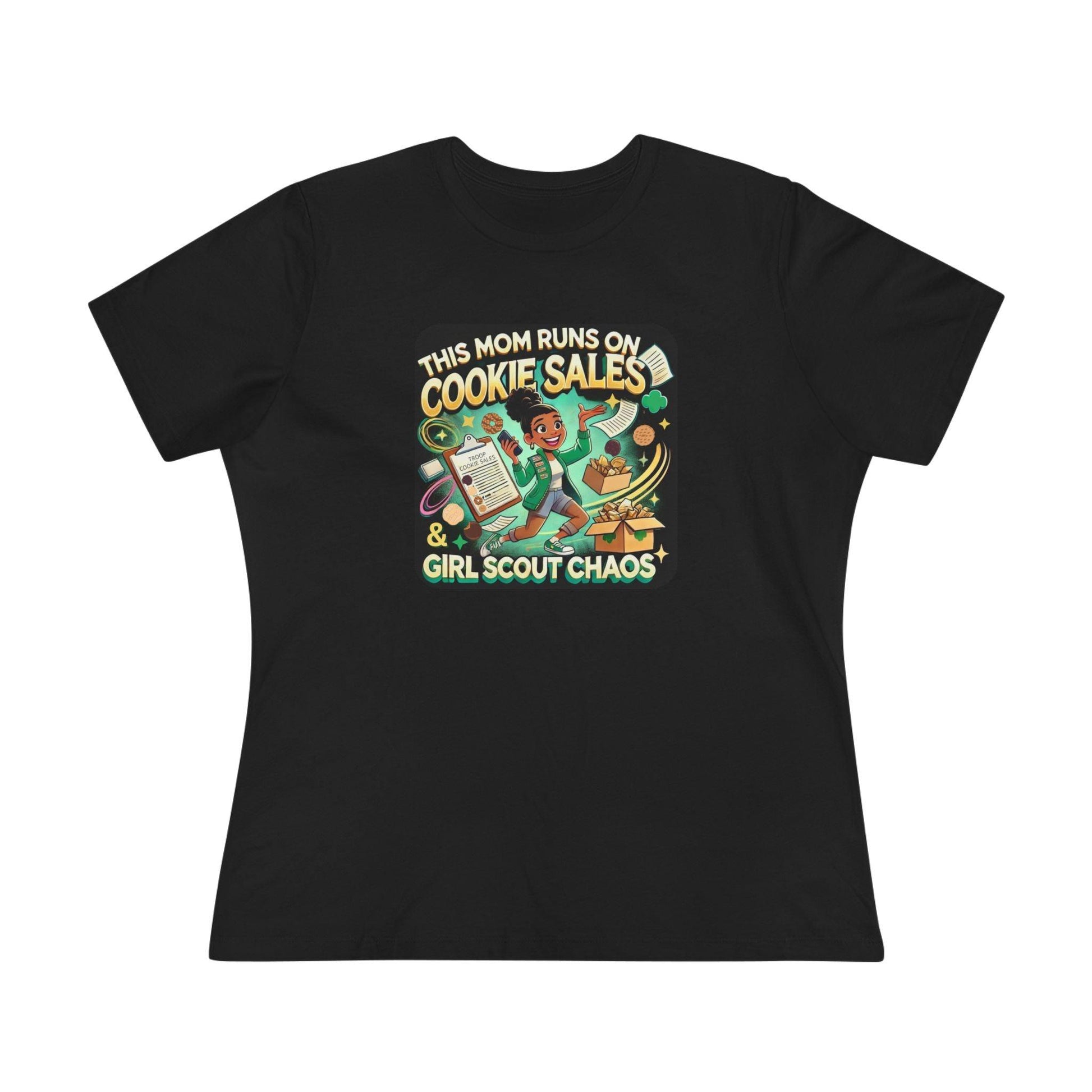 This Mom Runs on Cookies and Girl Scout Chaos - Women's Tee - Embrace the Girl Scout Hustle! (Leader Edition) - Whippie's