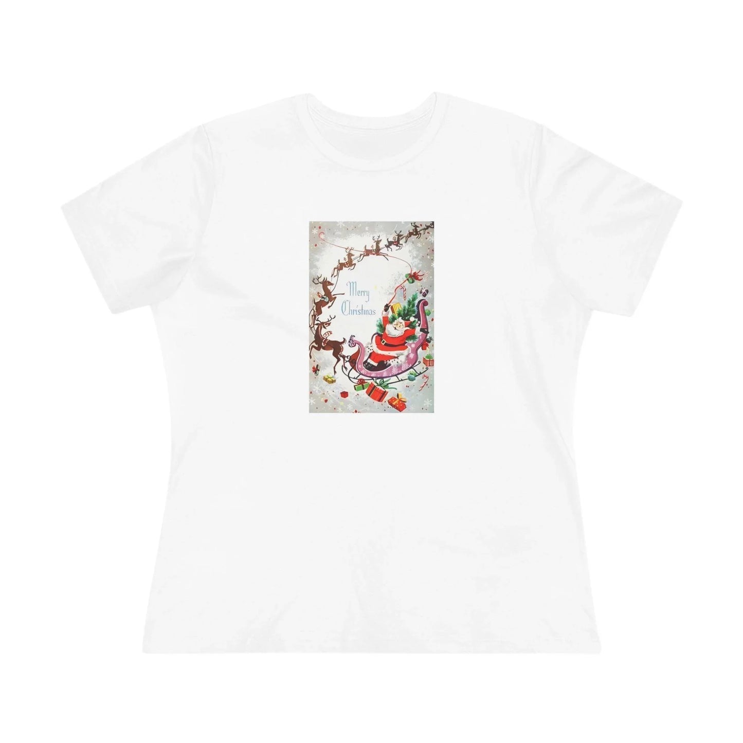 Merry Christmas - Santa and His Sleigh - Women's Tee - Whippie's