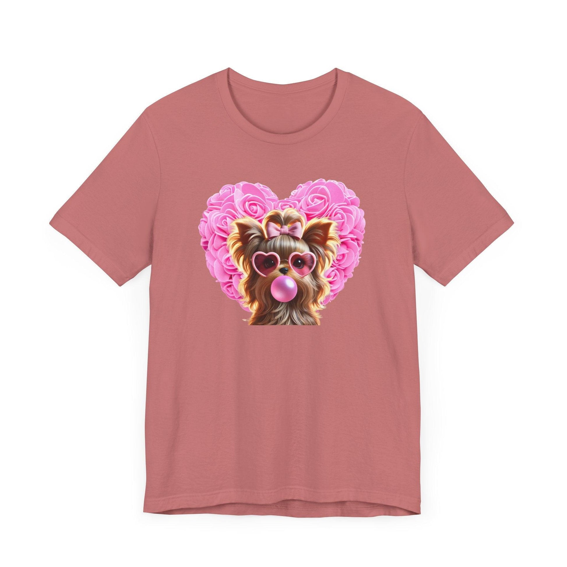 Yorkie Love Unisex Jersey Tee - 💖 Cuteness Overload! 💖 - Whippie's