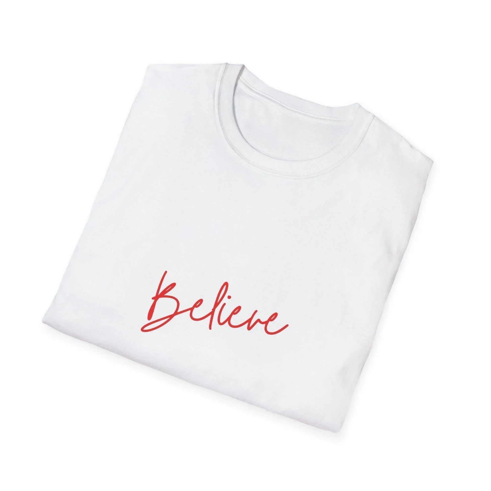 Believe ✨ Spread the Magic of Christmas! 🎅🎄 - Unisex Softstyle T-shirt - Whippie's