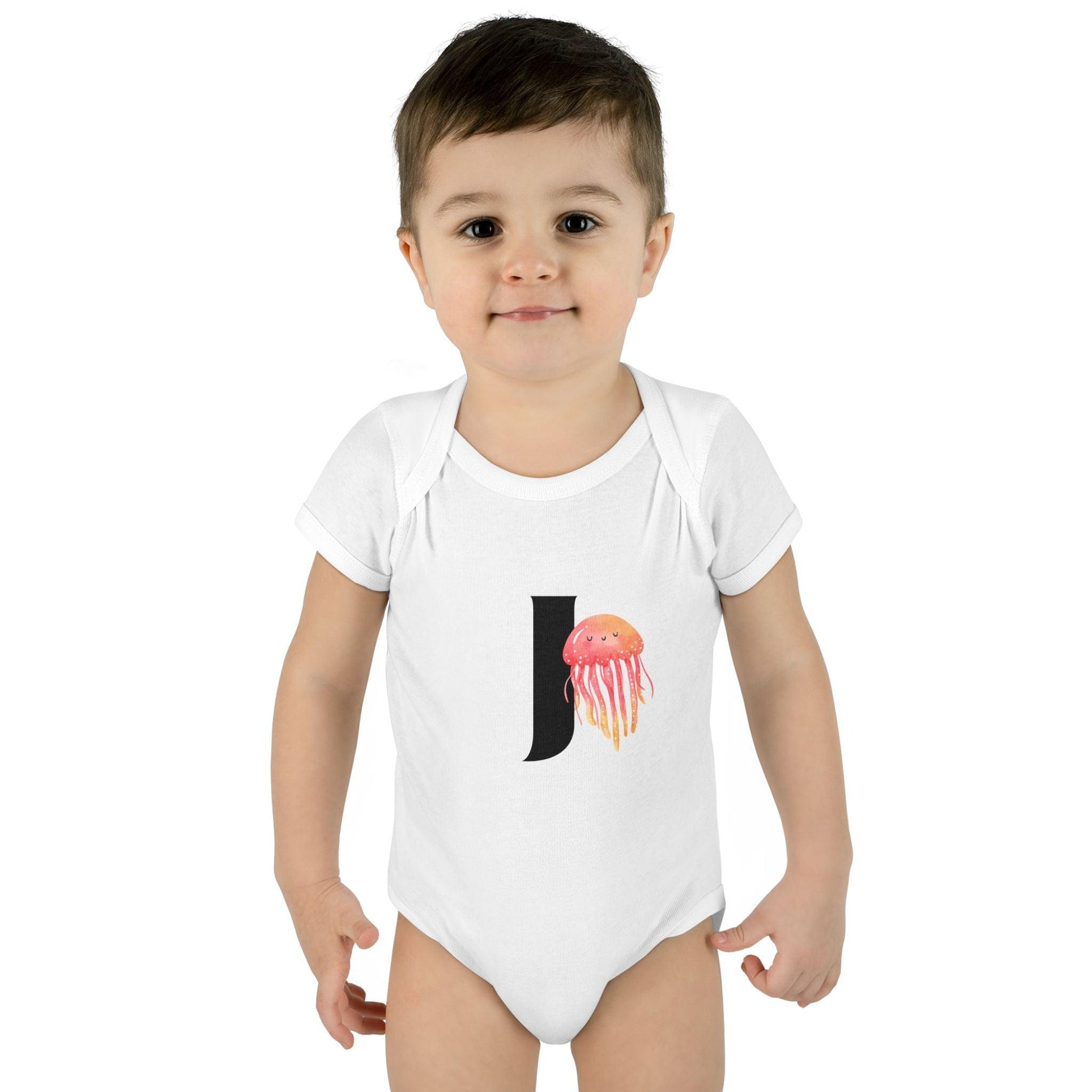 Alphabet Adventures: Letter J - Jolly Jellyfish Baby Onesie J is for Jolly Jellyfish! - Whippie's