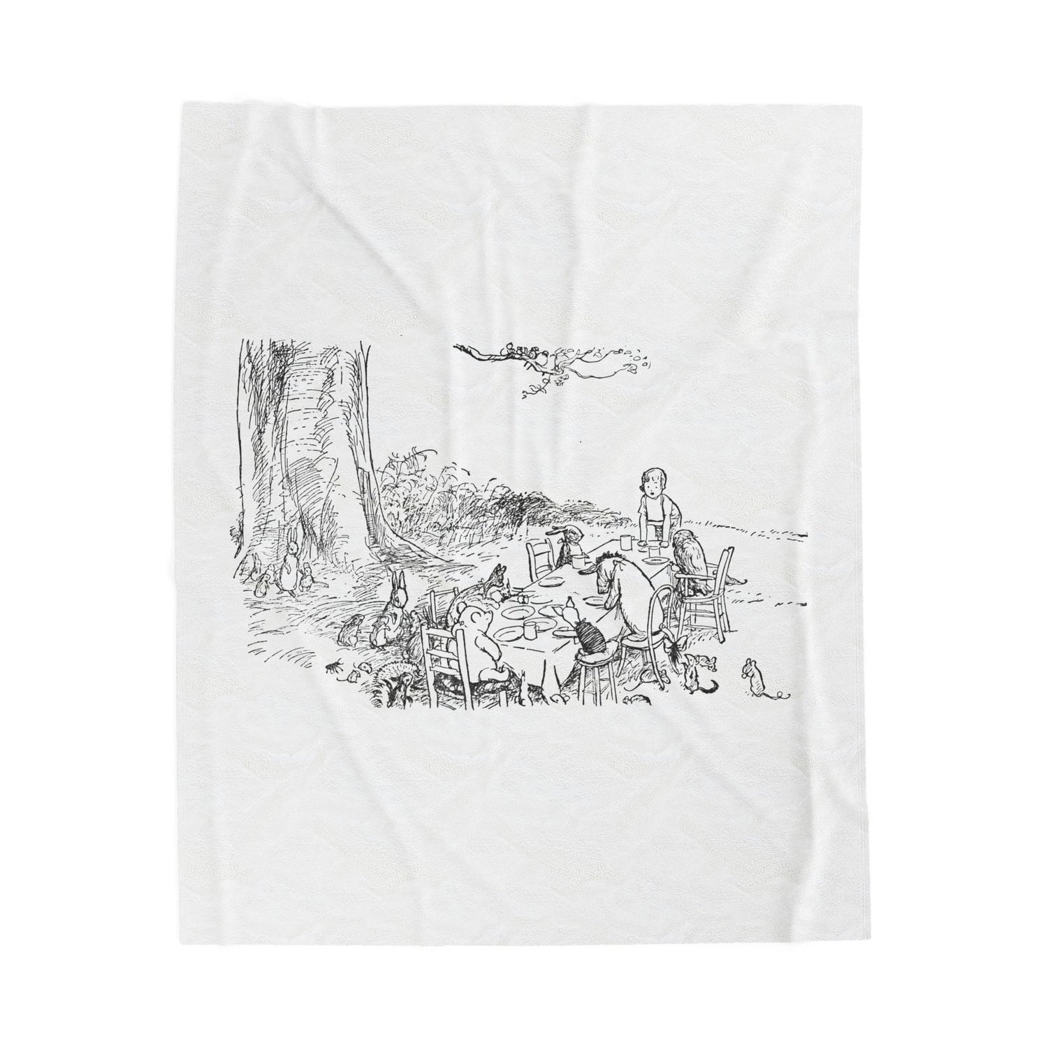 Classic Pooh Tea Party Sherpa Blanket - Hunny-Sweet Dreams!