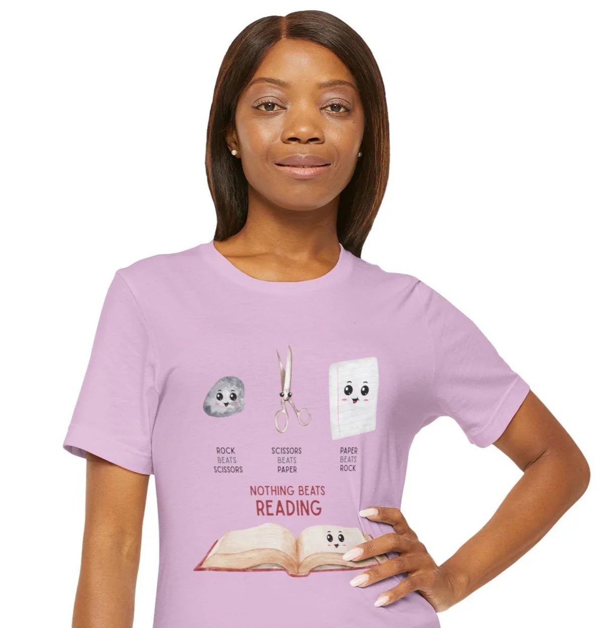 Nothing Beats Reading: Rock, Paper, Book Unisex Tee - Whippie's