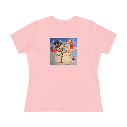 Snow Couple Mistletoe - Women's Softstyle Tee - Whippie's