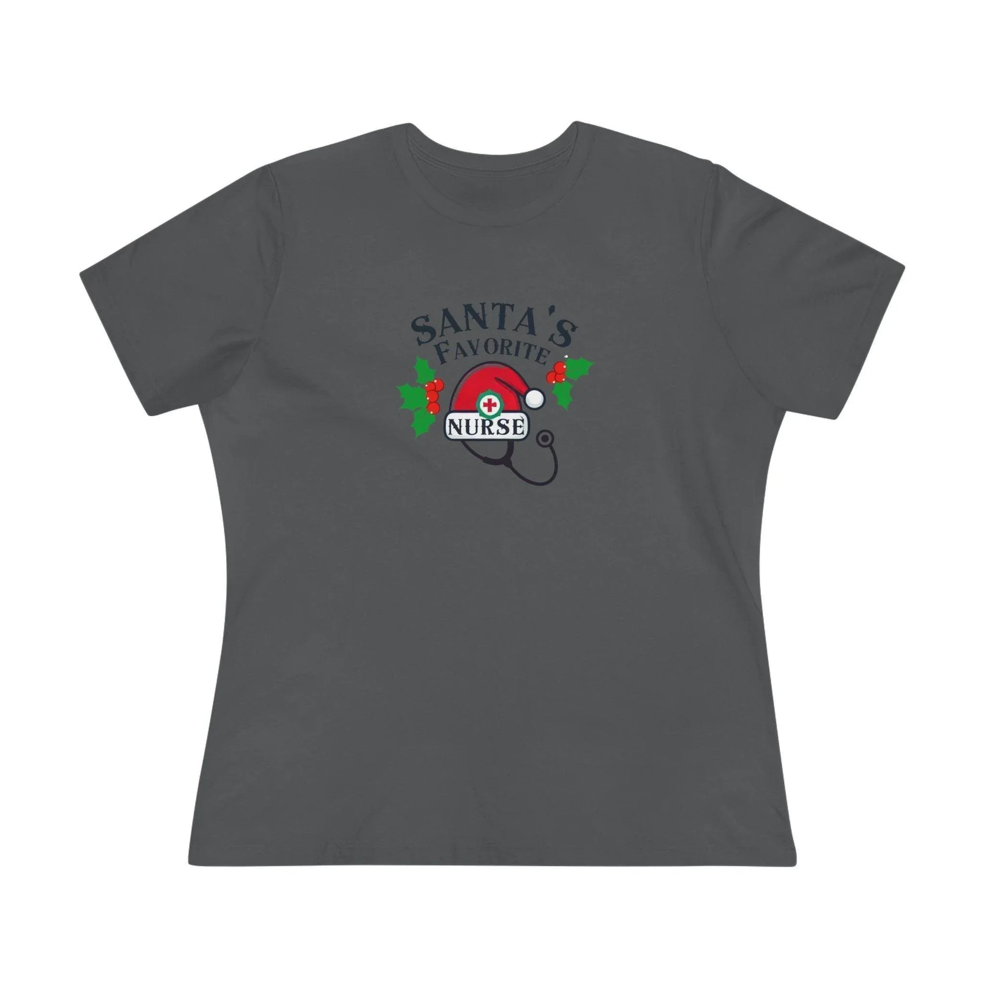 Santa's Favorite Nurse 🎅⚕️ - Stetoscope and Santa Hat 🎁🎄 - Women's Softstyle Tee - Whippie's