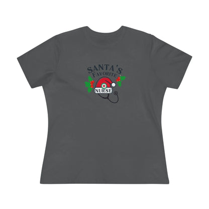 Santa's Favorite Nurse 🎅⚕️ - Stetoscope and Santa Hat 🎁🎄 - Women's Softstyle Tee - Whippie's