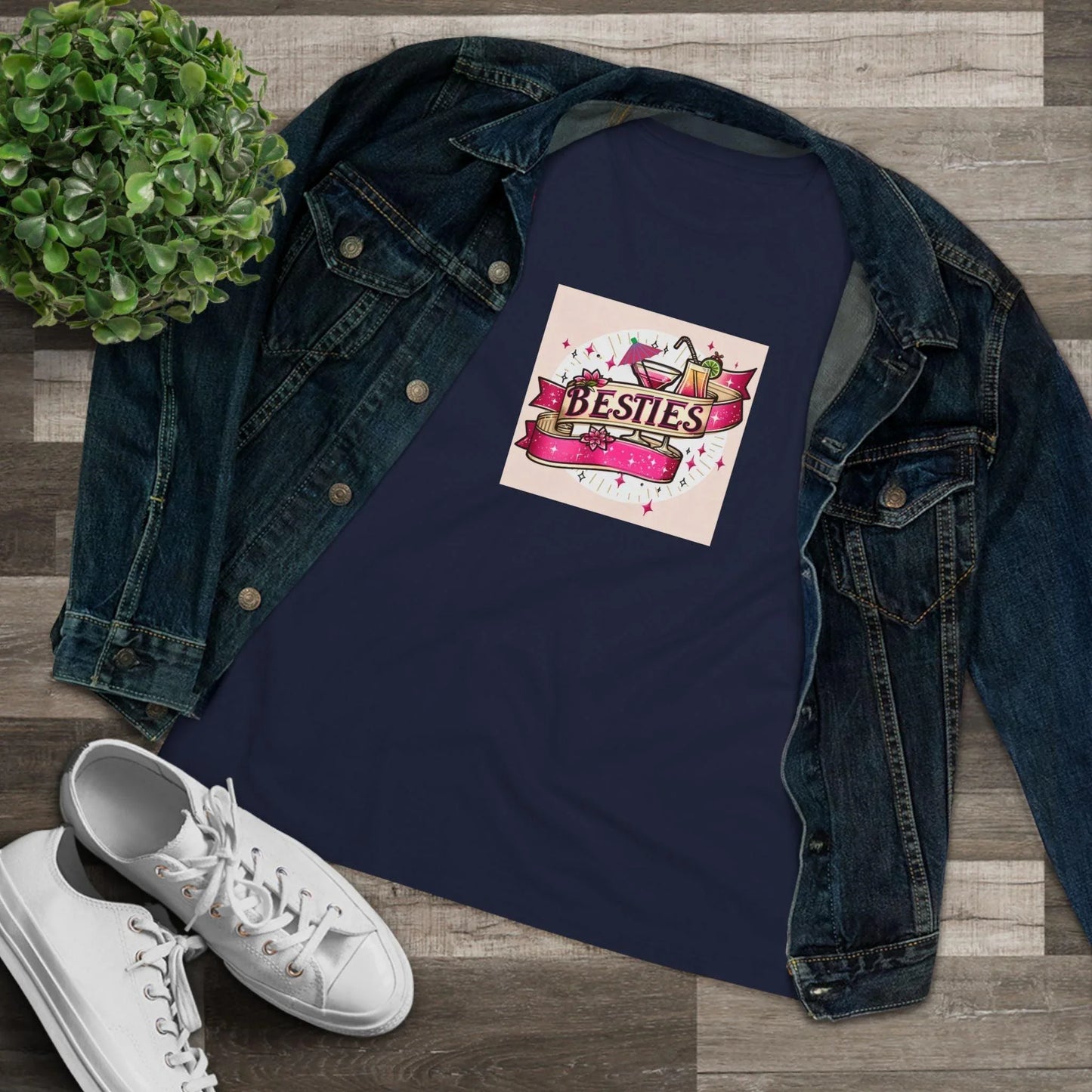 Besties - Two Pink Cocktails - Women's Softstyle Tee - Whippie's