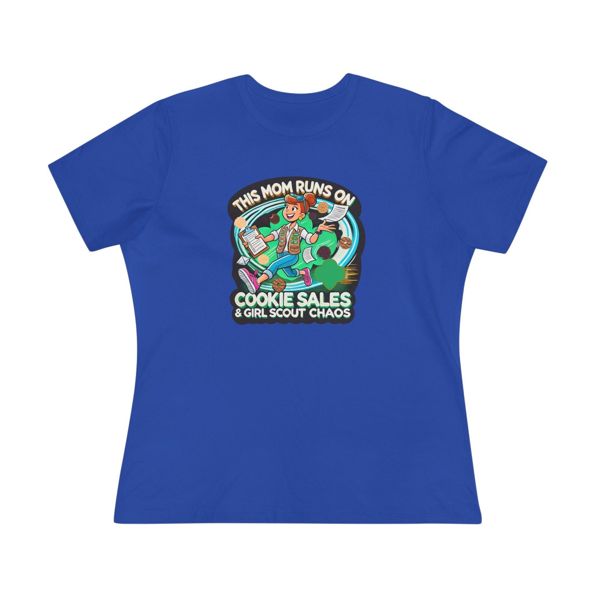 This Mom Runs on Cookies and Girl Scout Chaos - Women's Tee Embrace the Girl Scout Hustle! - Whippie's