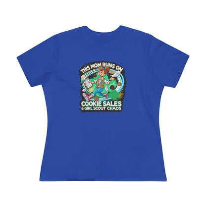 This Mom Runs on Cookies and Girl Scout Chaos - Women's Tee Embrace the Girl Scout Hustle! - Whippie's