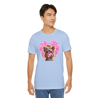 Yorkie Love Unisex Jersey Tee - 💖 Cuteness Overload! 💖 - Whippie's