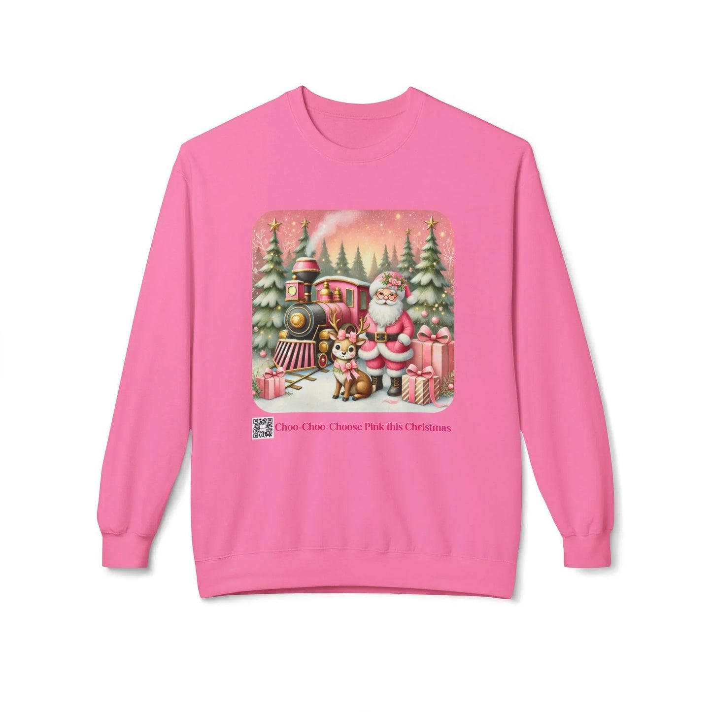 💖 Choo-Choo Choose Pink 🚂 Unisex Fleece Sweatshirt 🎁 - Whippie's