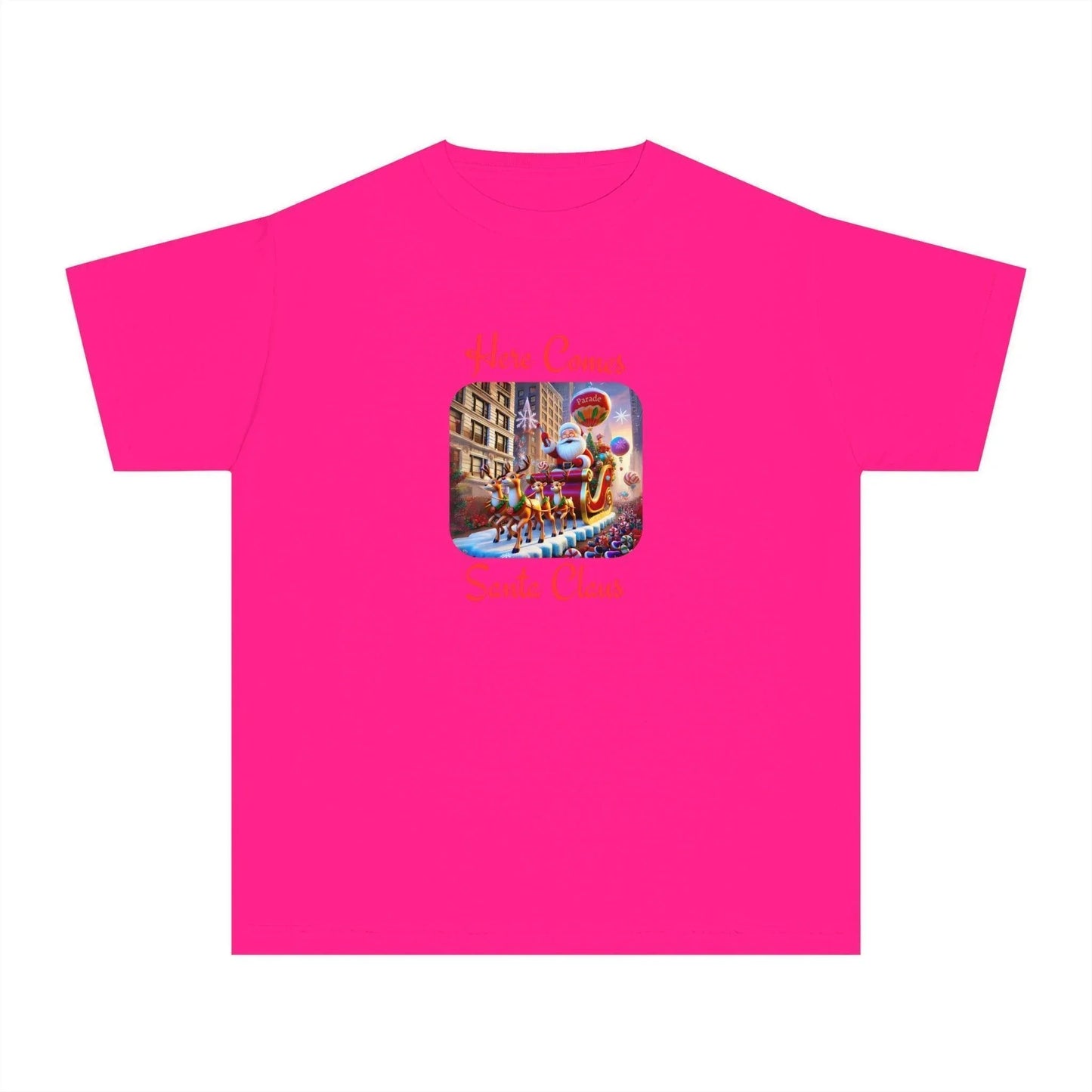 🎅 Here Comes Santa Claus 🎄 Youth Midweight Tee ✨ - Whippie's