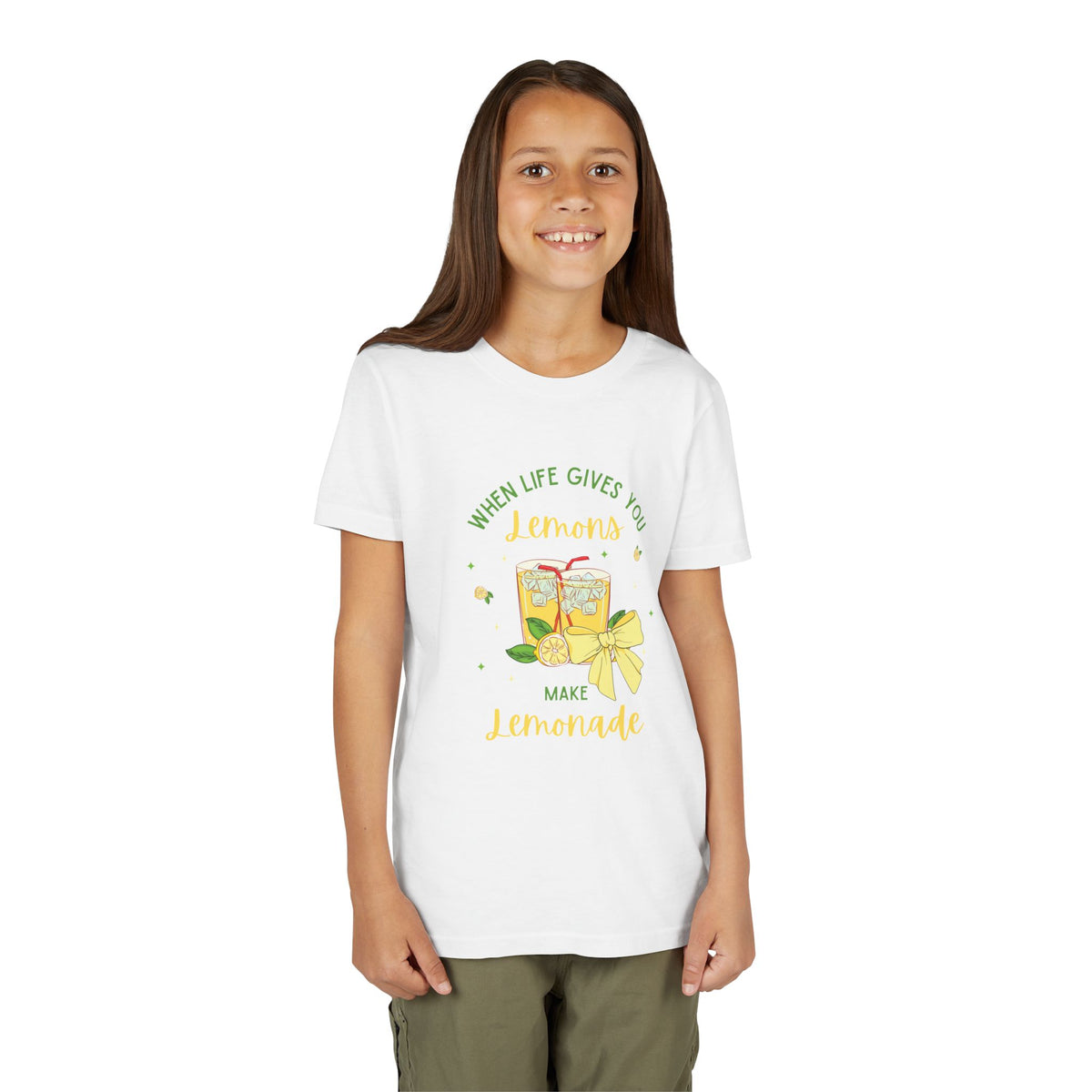 Lemonade Shirt for Girls | Squeeze the Day Bow Youth Tee