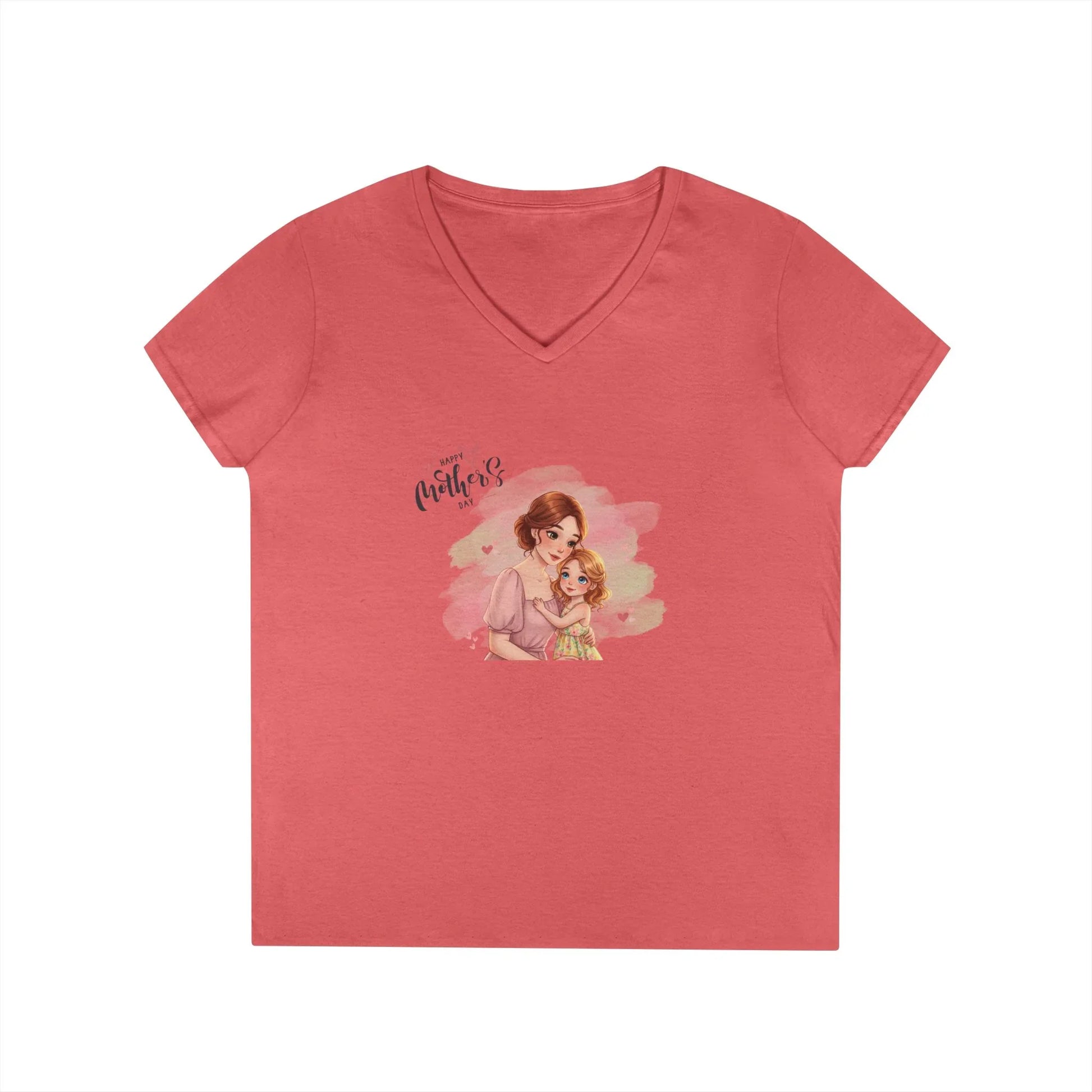 Happy Mother's Day Mom & Daughter Hug V-Neck T-Shirt - Whippie's