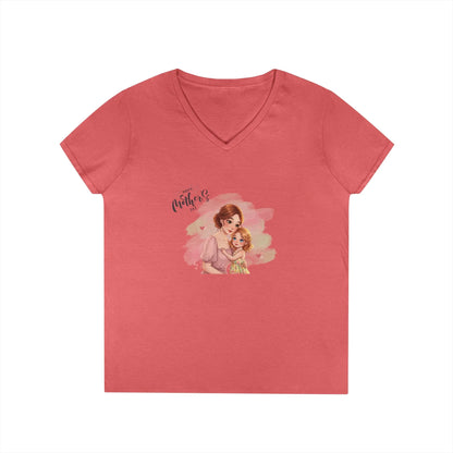 Happy Mother's Day Mom & Daughter Hug V-Neck T-Shirt - Whippie's