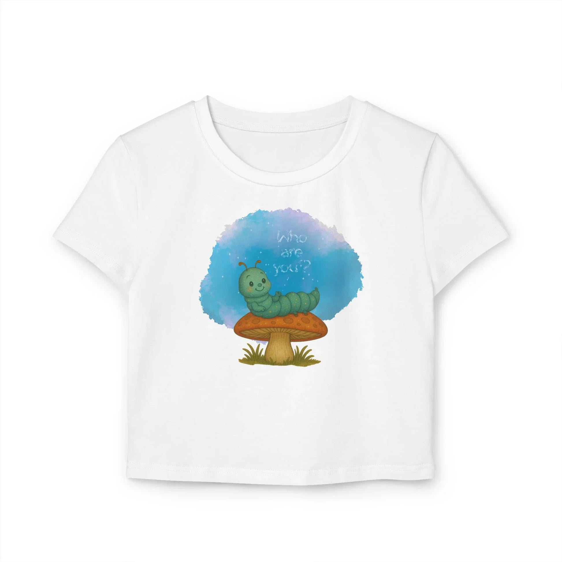 ✨ Who Are You? Cute Sparkly Caterpillar Baby Tee ✨ - Whippie's