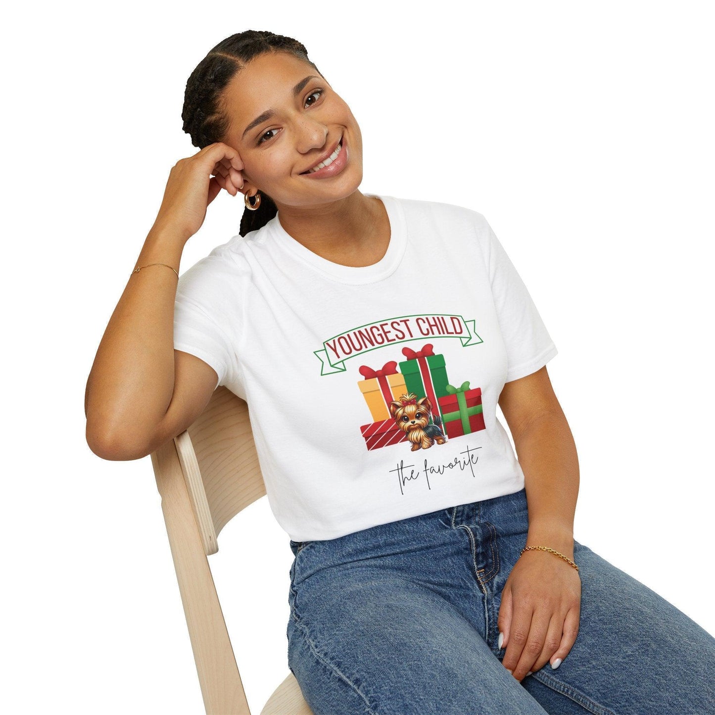 Youngest Child, The Favorite 🎁🐶 Yorkie - Unisex Tee! 🎁👑 - Whippie's