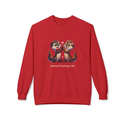 Otterly Crushing Life! Unisex Fleece Sweatshirt - Embrace Joy, Celebrate Friendship 💖🦦 - Whippie's