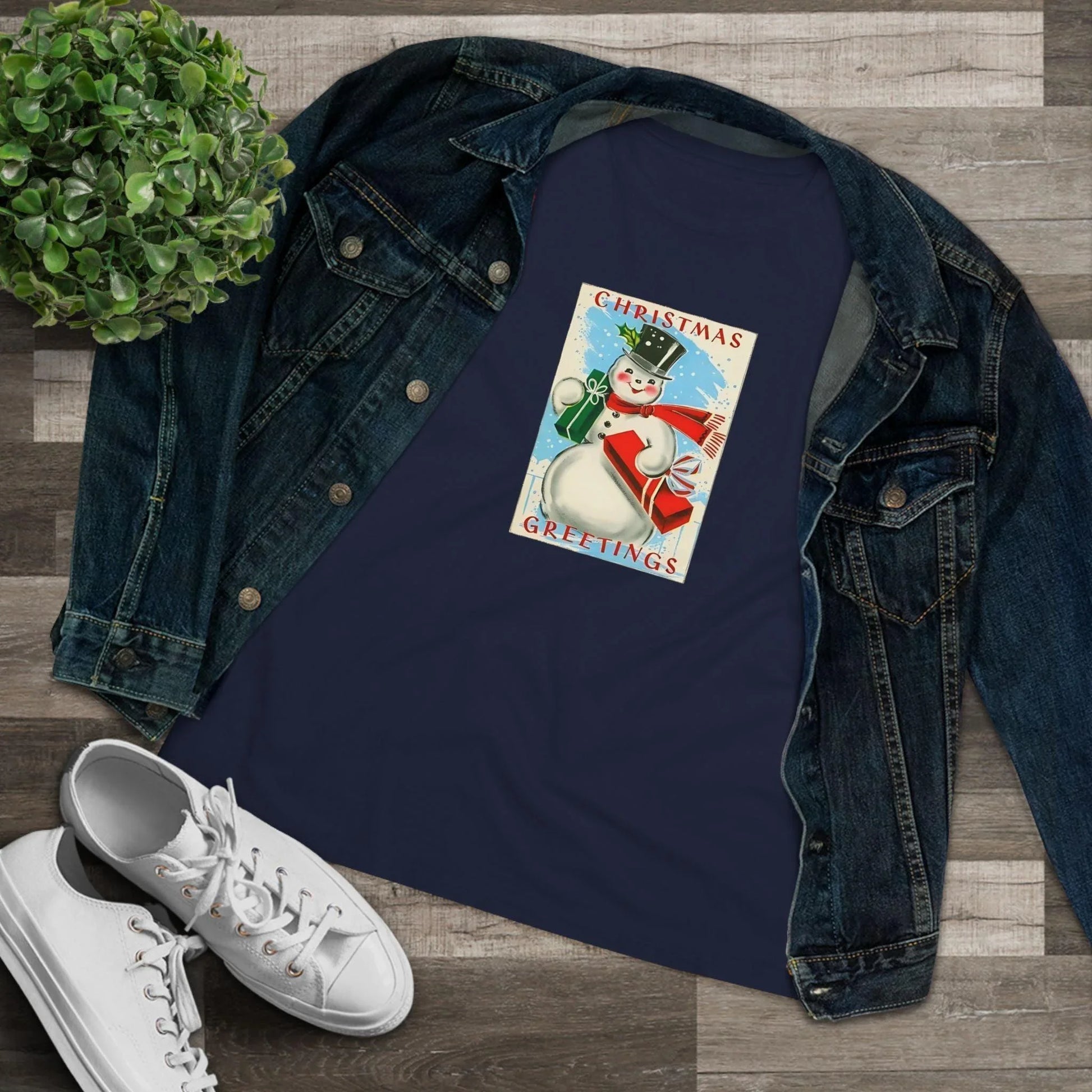 Christmas Greetings - Snowman - Women's Tee - Whippie's